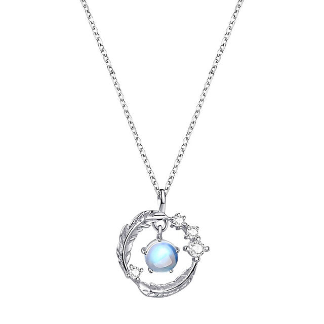 Pendant Necklace Blue Copper Women's Vintage Fashion Artistic Geometrical Leaf Round Necklace For Street Daily Holiday