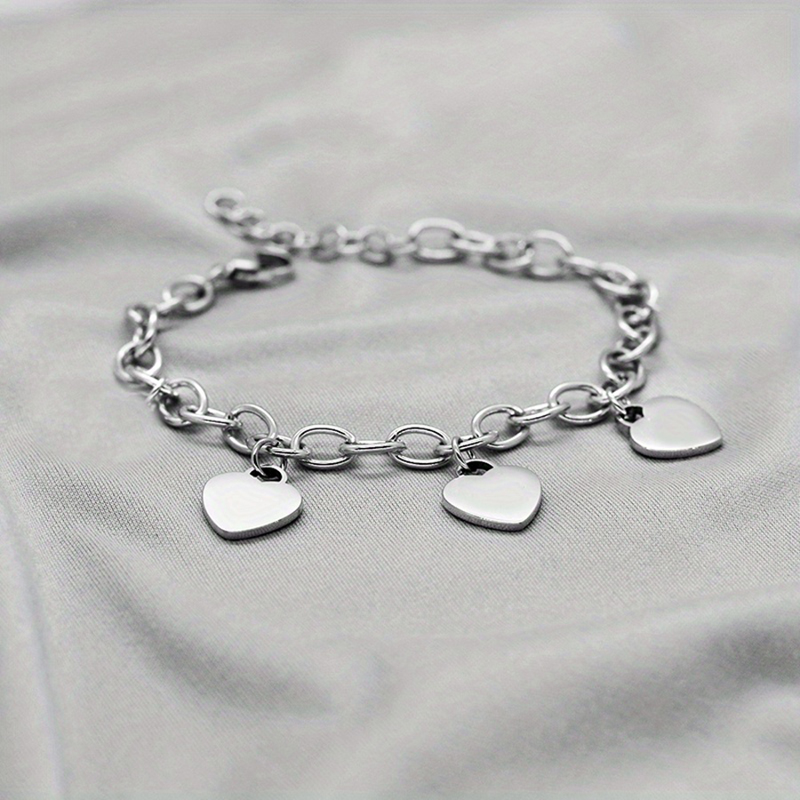Simple Style Classic Style Heart Shape Stainless Steel Plating  Copper Plated Bracelets