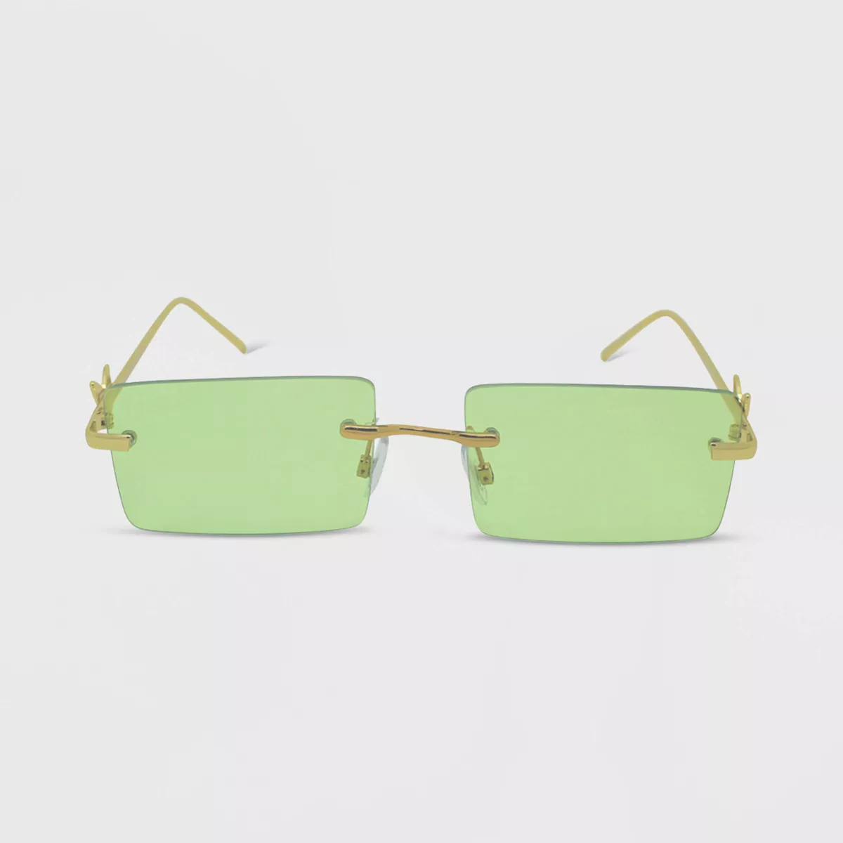 Women's Rimless Metal Rectangle Butterfly Sunglasses
