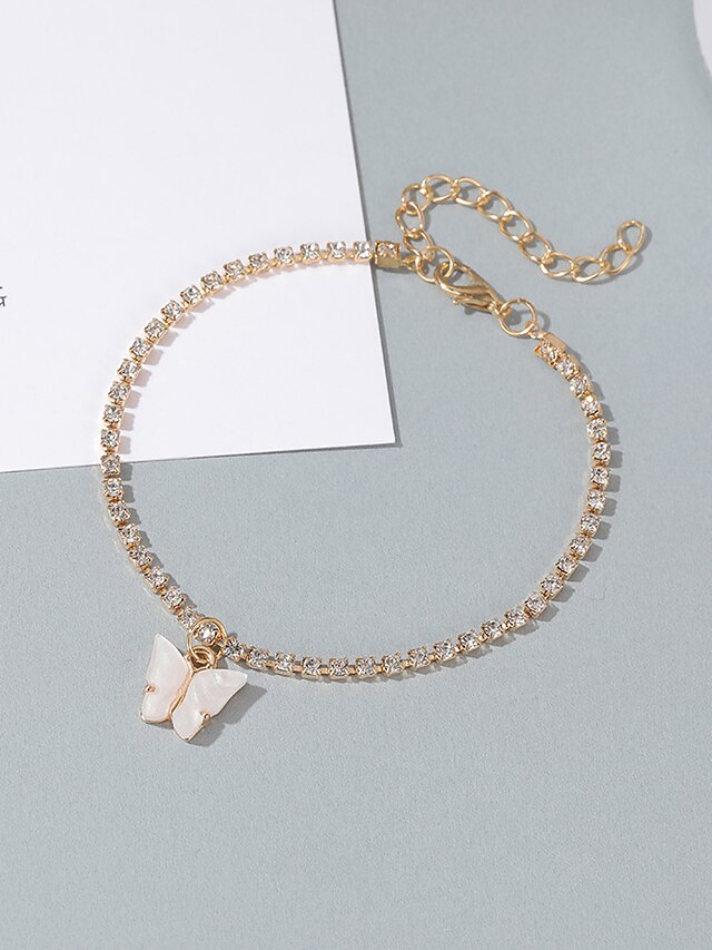 Ankle Bracelet Stylish Simple Elegant Women's Body Jewelry For Party Evening Gift Retro Alloy Heart White 1pcs