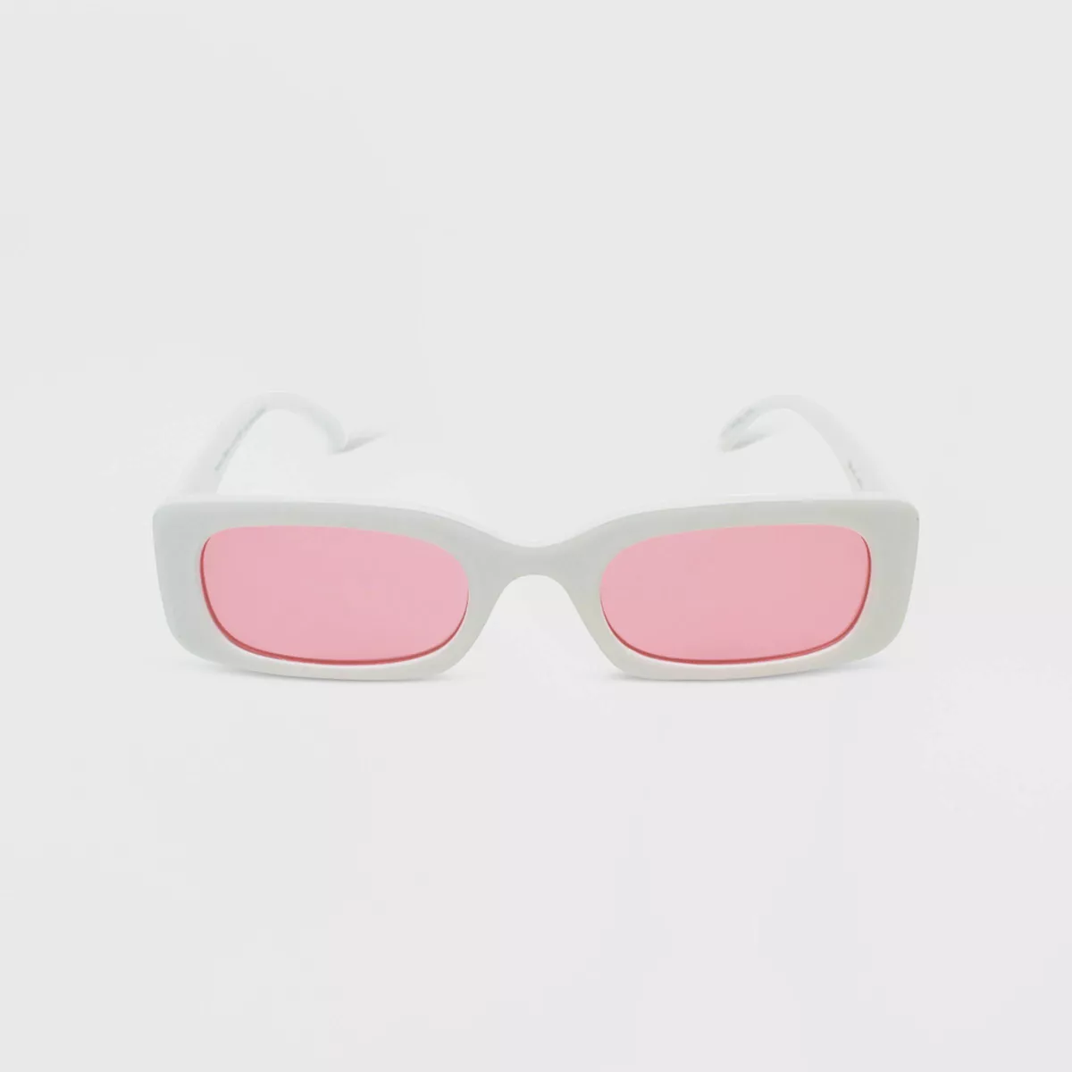 Women's Solid Plastic Rectangle Sunglasses